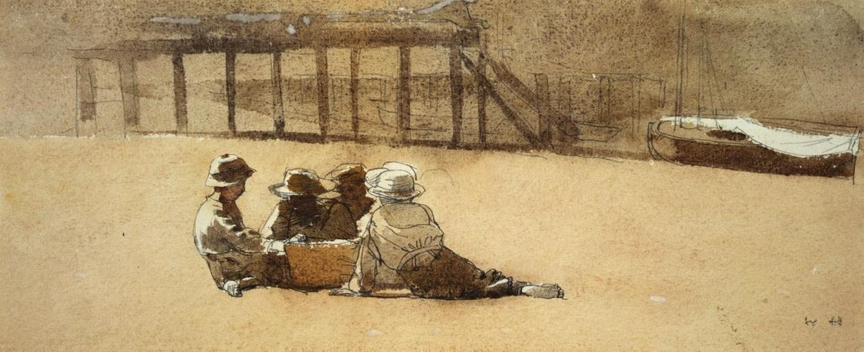 Sahilde Dört Erkek by Winslow Homer