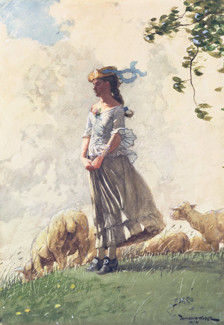 Fresh Air, 1878 (kağıt üzerinde kömür üzeri wc) by Winslow Homer