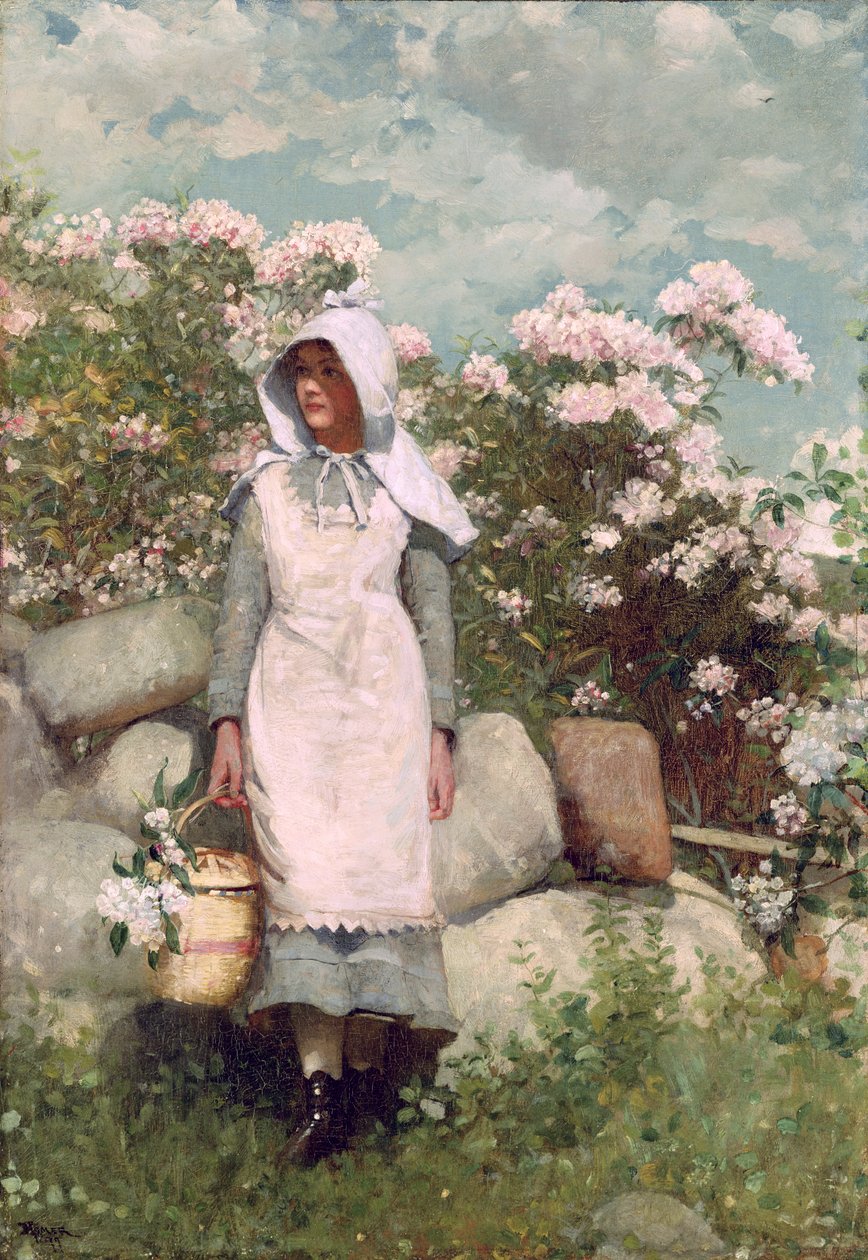 Kız ve Laurel, 1879 by Winslow Homer