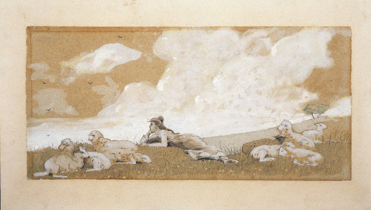 Kız ve koyun by Winslow Homer