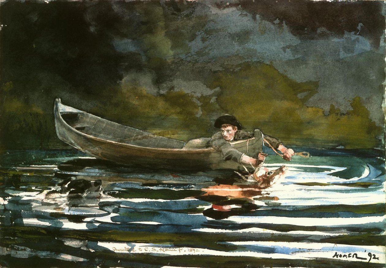 tazı ve avcı by Winslow Homer