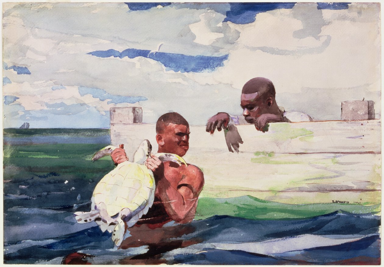 Kaplumbağa Pound, 1898 (kağıt üzerinde kurşun kalem üzerinde wc) by Winslow Homer