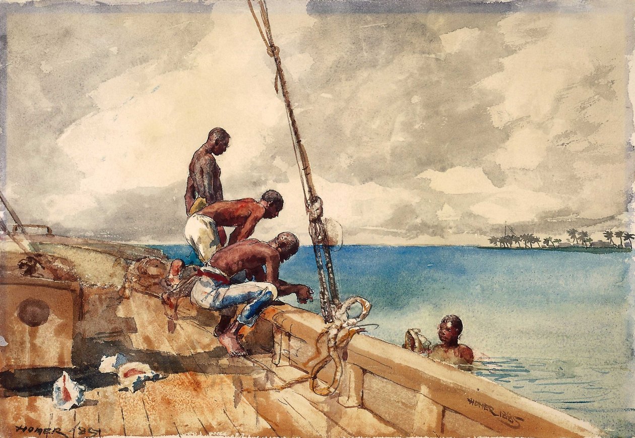 deniz kabuğu dalgıçları by Winslow Homer