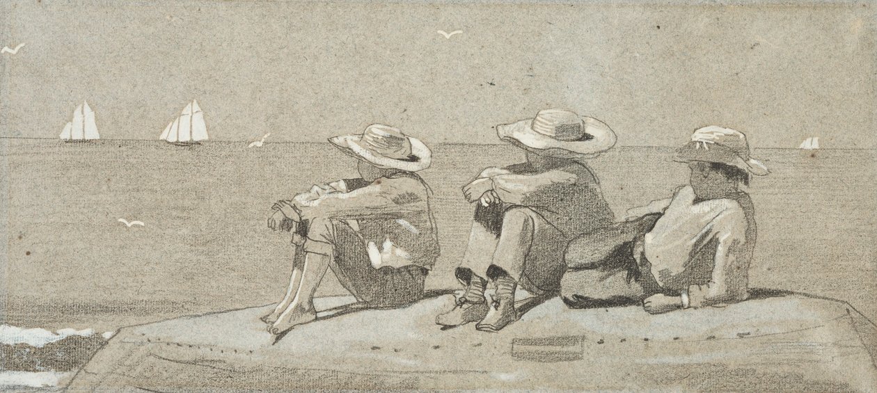 Sahilde Dory Üzerinde Üç Erkek by Winslow Homer