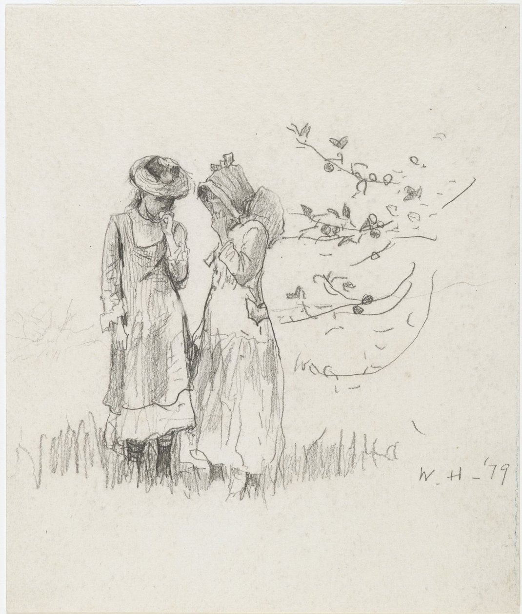 Tarlada İki Kız by Winslow Homer