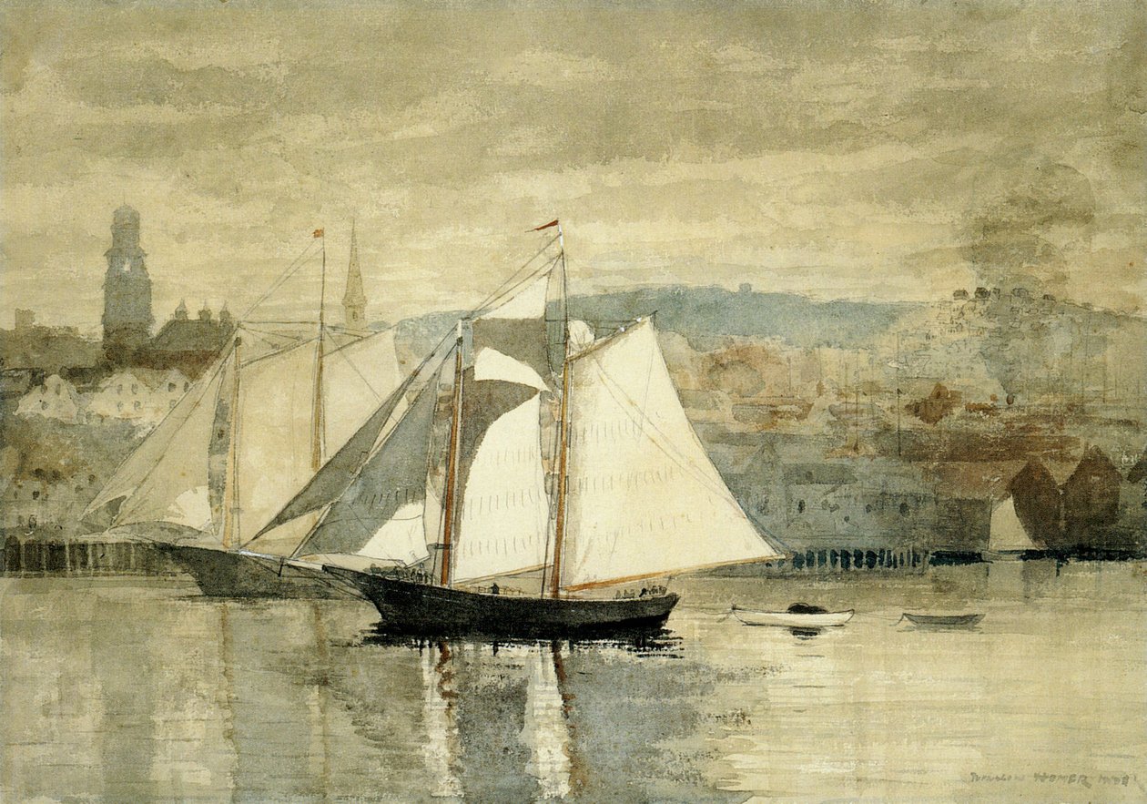 İki Yelkenli by Winslow Homer