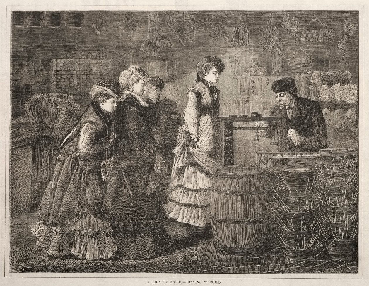 Bir Ülke Mağazası, Tartılmak, 1871. by Winslow Homer