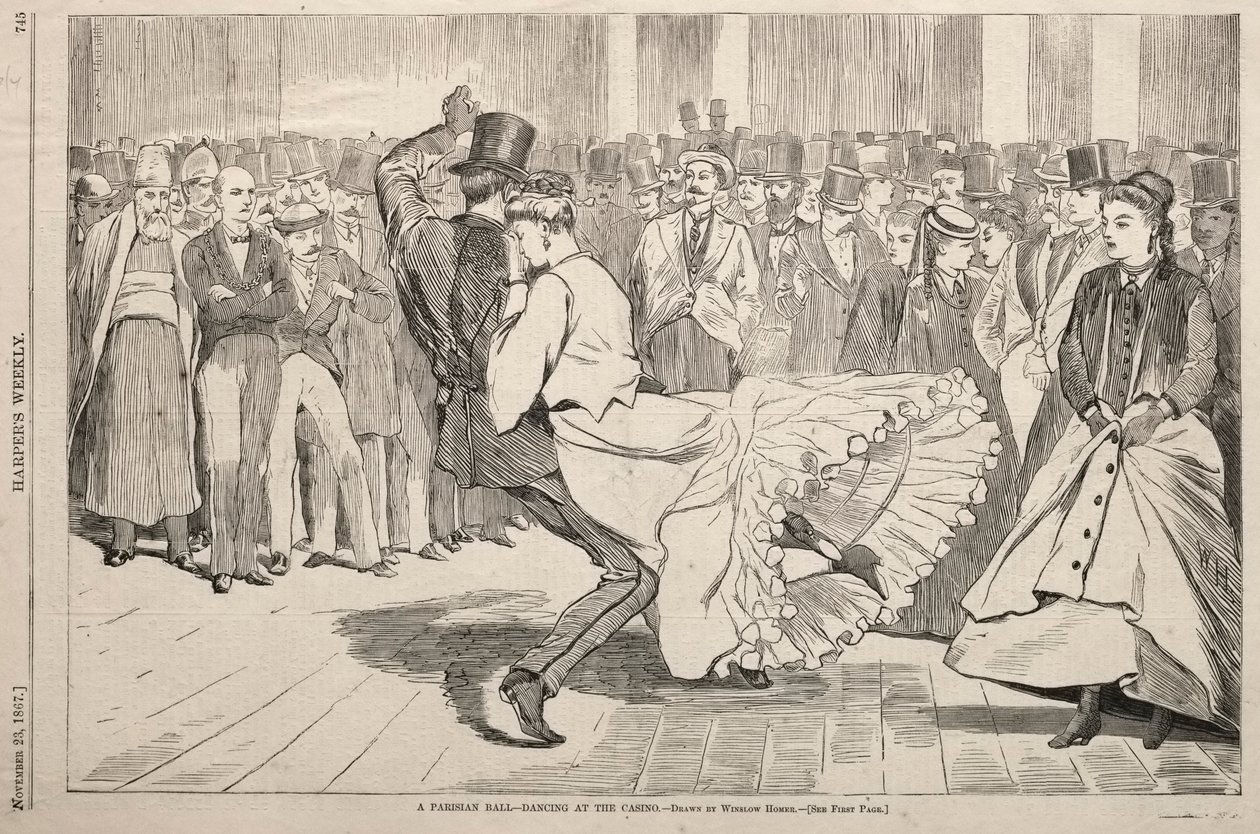 Parisli Bir Balo - Kumarhanede Dans, 1867. by Winslow Homer