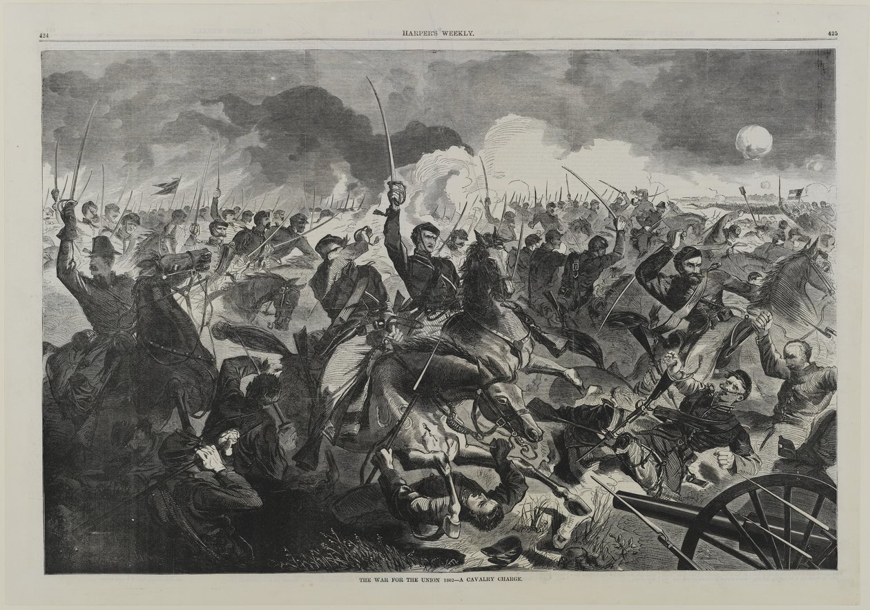 Birlik İçin Bir Savaş 1862 - Bir Süvari Hücumu by Winslow Homer