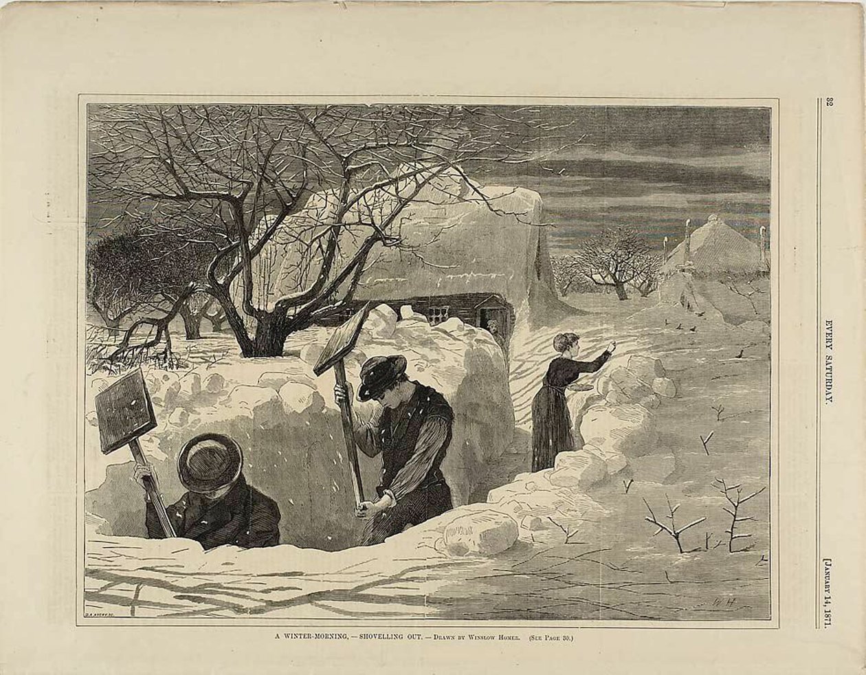 Kürekle Dışarı Çıkan Bir Kış Sabahı by Winslow Homer