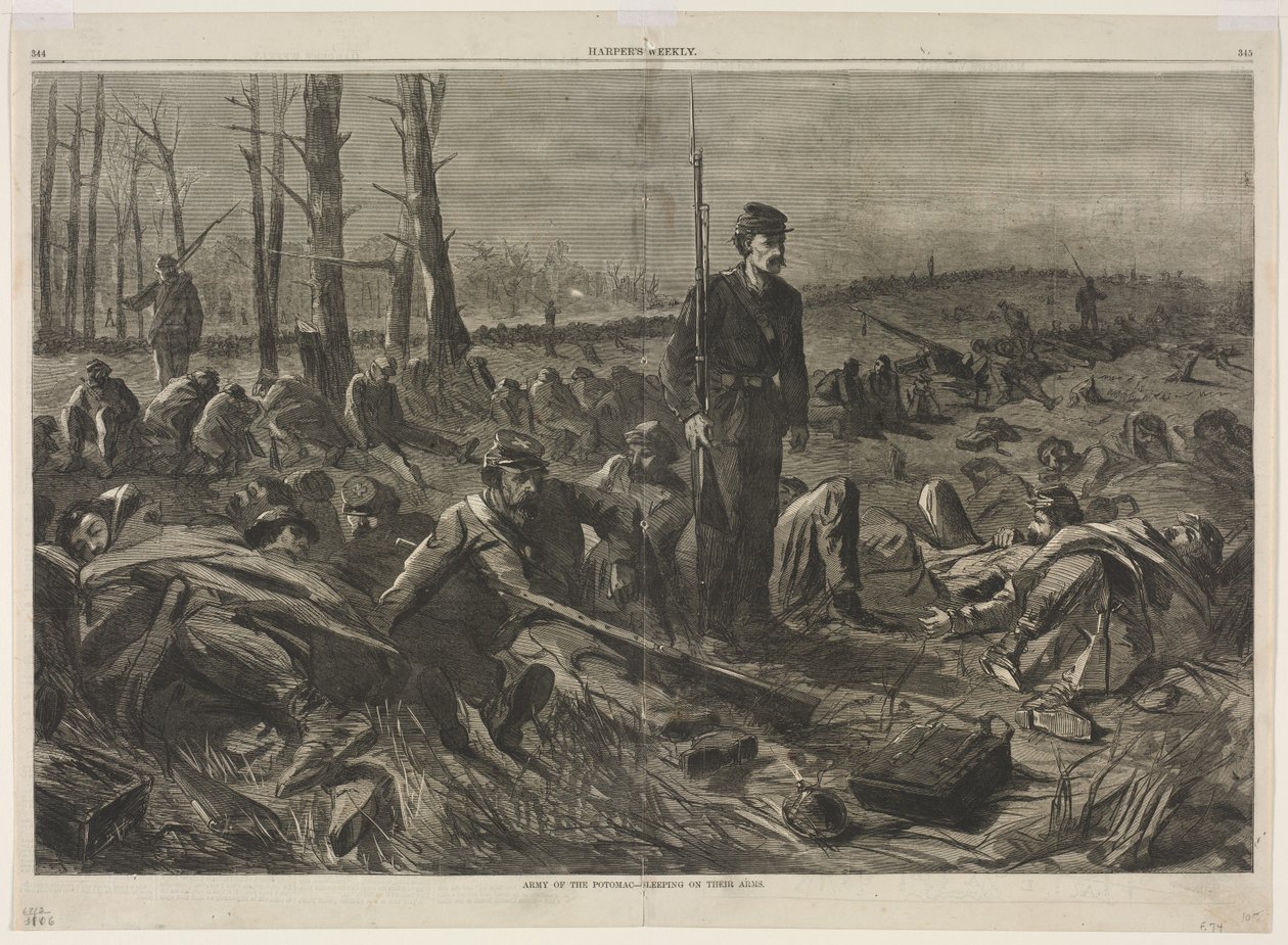 Potomac Ordusu - Kollarında Uyumak, 1864. by Winslow Homer