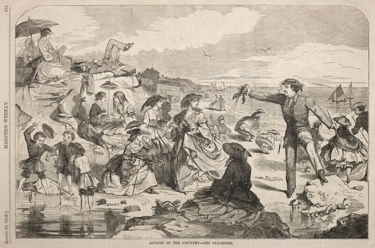 Ülkede Ağustos - Deniz Kıyısı, 1859. by Winslow Homer