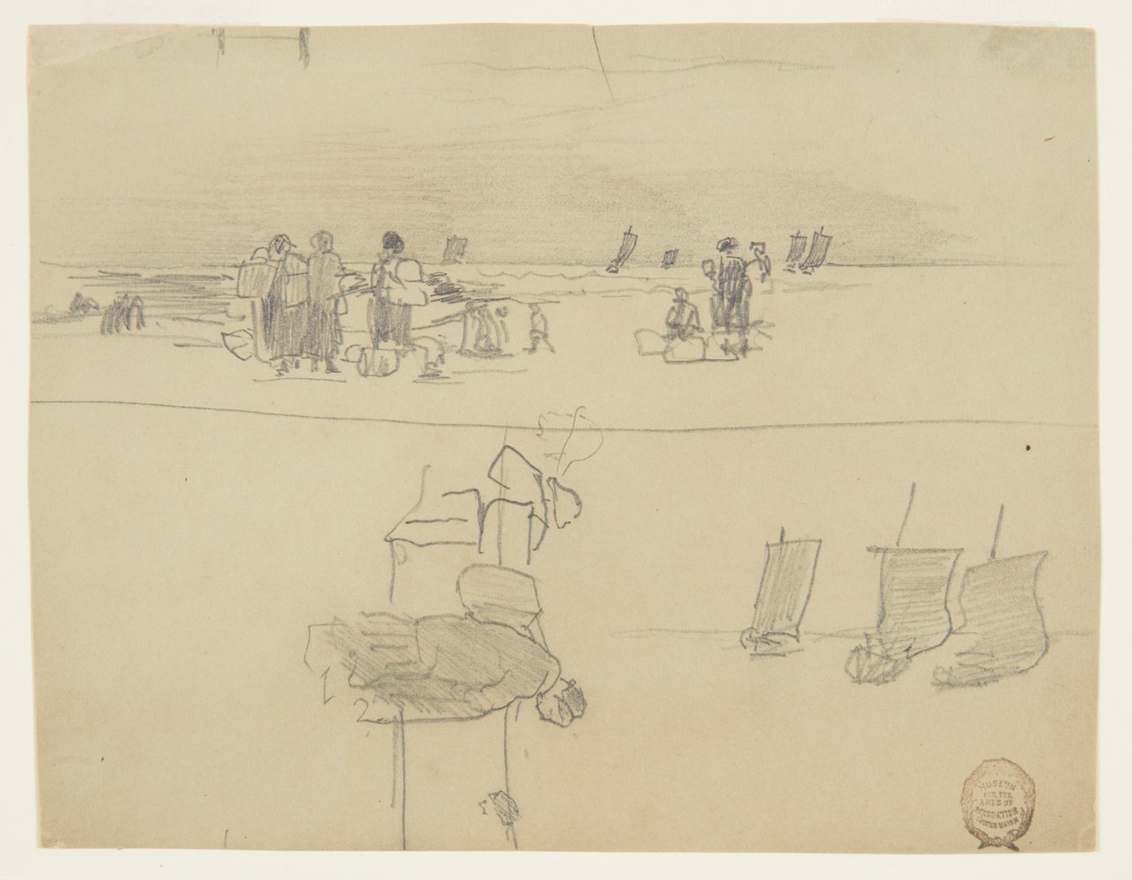 Sepet, Cullercoats, İngiltere Taşıyan Kadınlarla Plaj Sahnesi by Winslow Homer