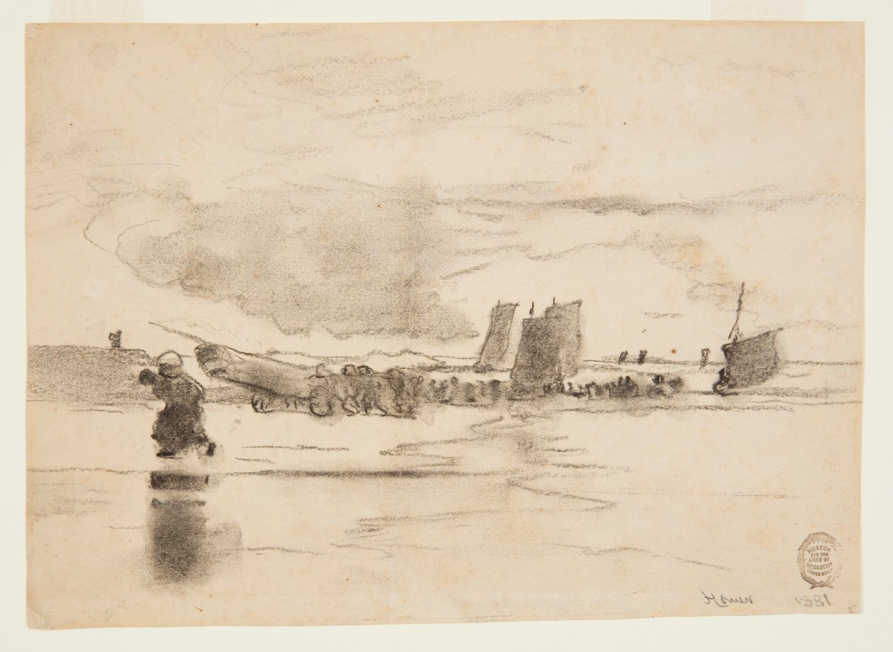 Low Tide Sahili, Cullercoats, İngiltere by Winslow Homer