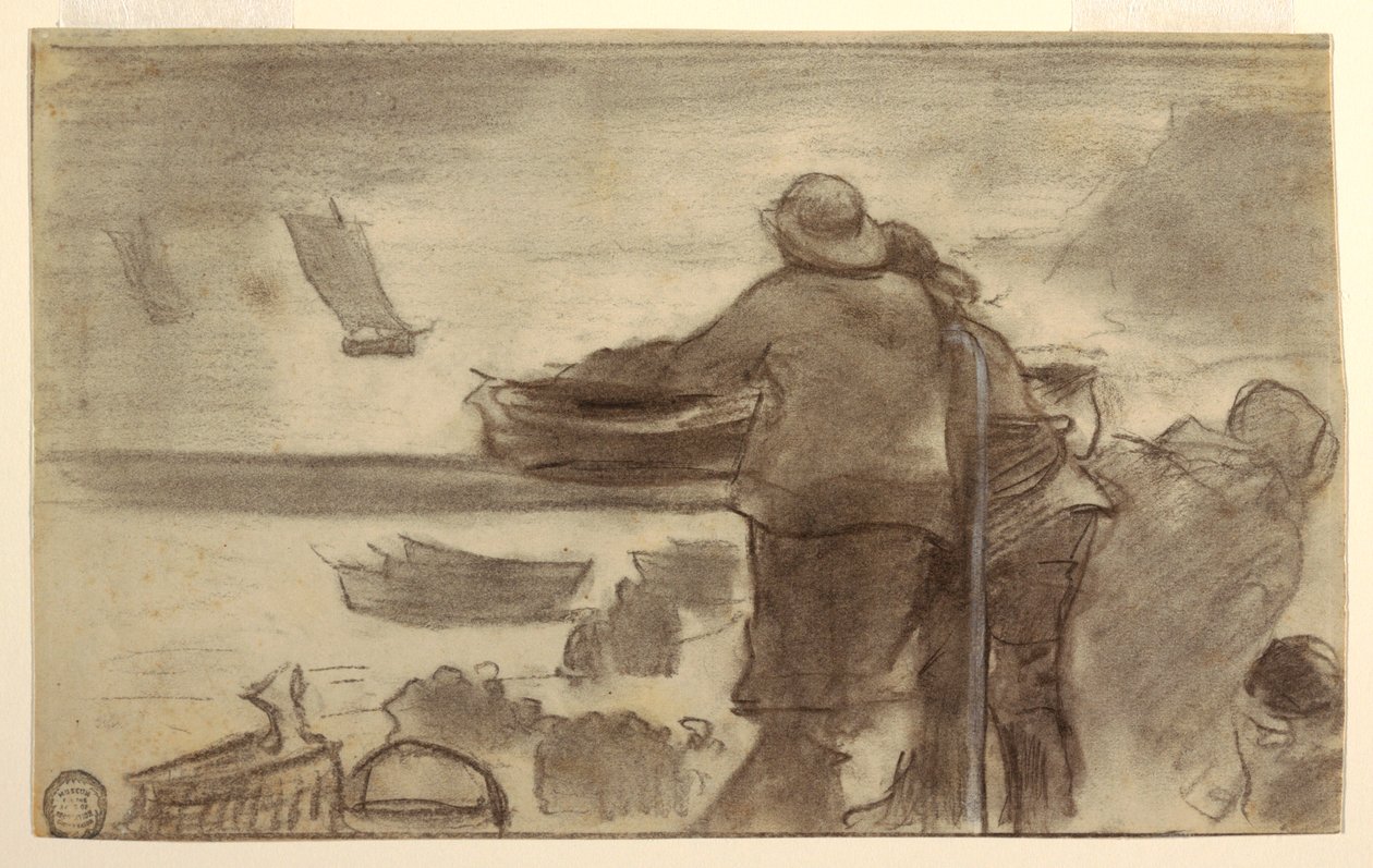 Tekneler ve İnsanlar, Cullercoats, İngiltere ile Plaj by Winslow Homer