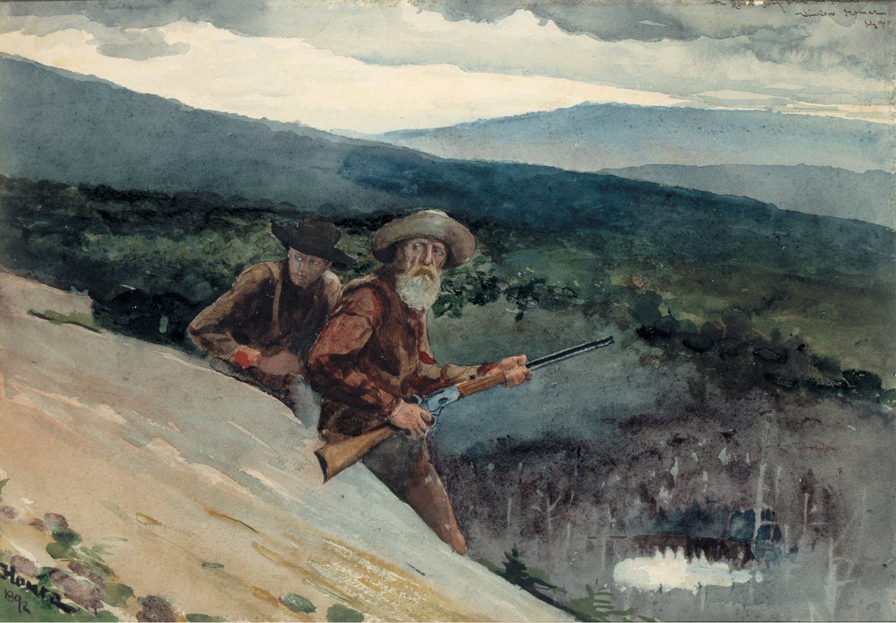 Ayı Avı, Prospect Rock, 1892. by Winslow Homer