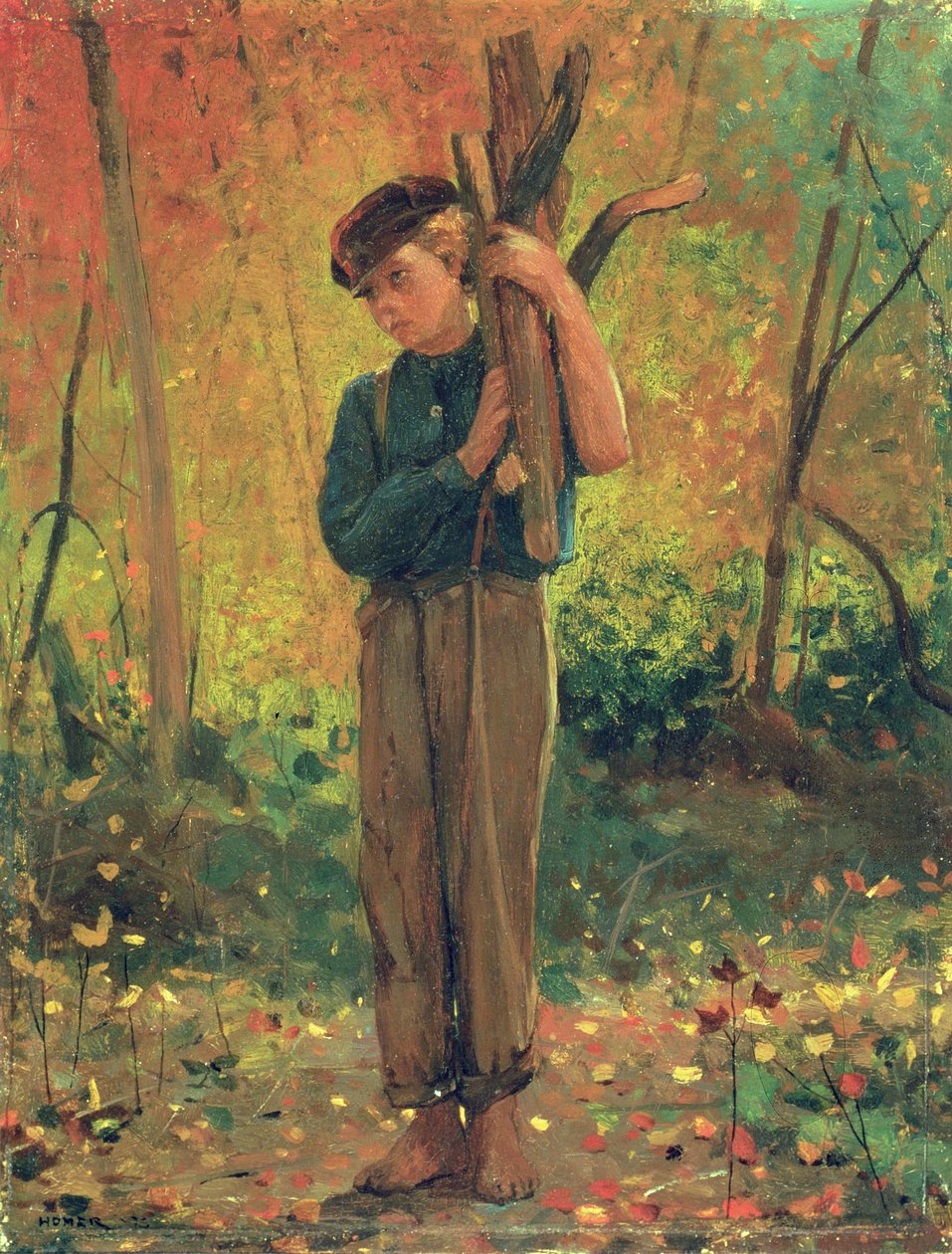 Kütük Tutan Çocuk, 1873 by Winslow Homer