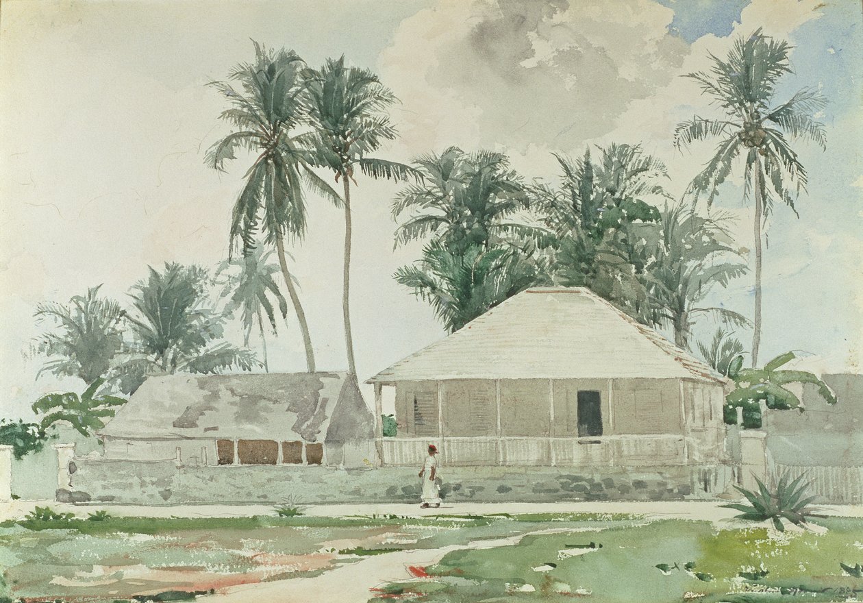 Kabinler, Nassau, 1885 (kağıda wc ve kurşun kalem) by Winslow Homer