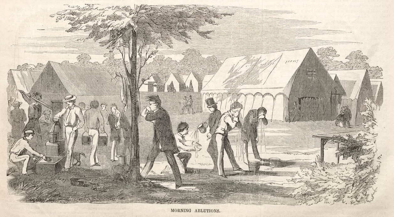 Kamp Toplantısı Eskizleri: Sabah Abdestleri, 1858. by Winslow Homer