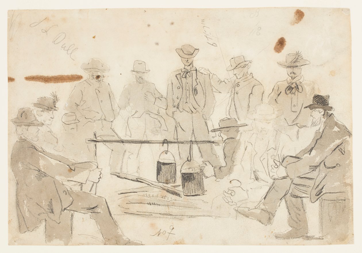 Askerlerle kamp ateşi by Winslow Homer