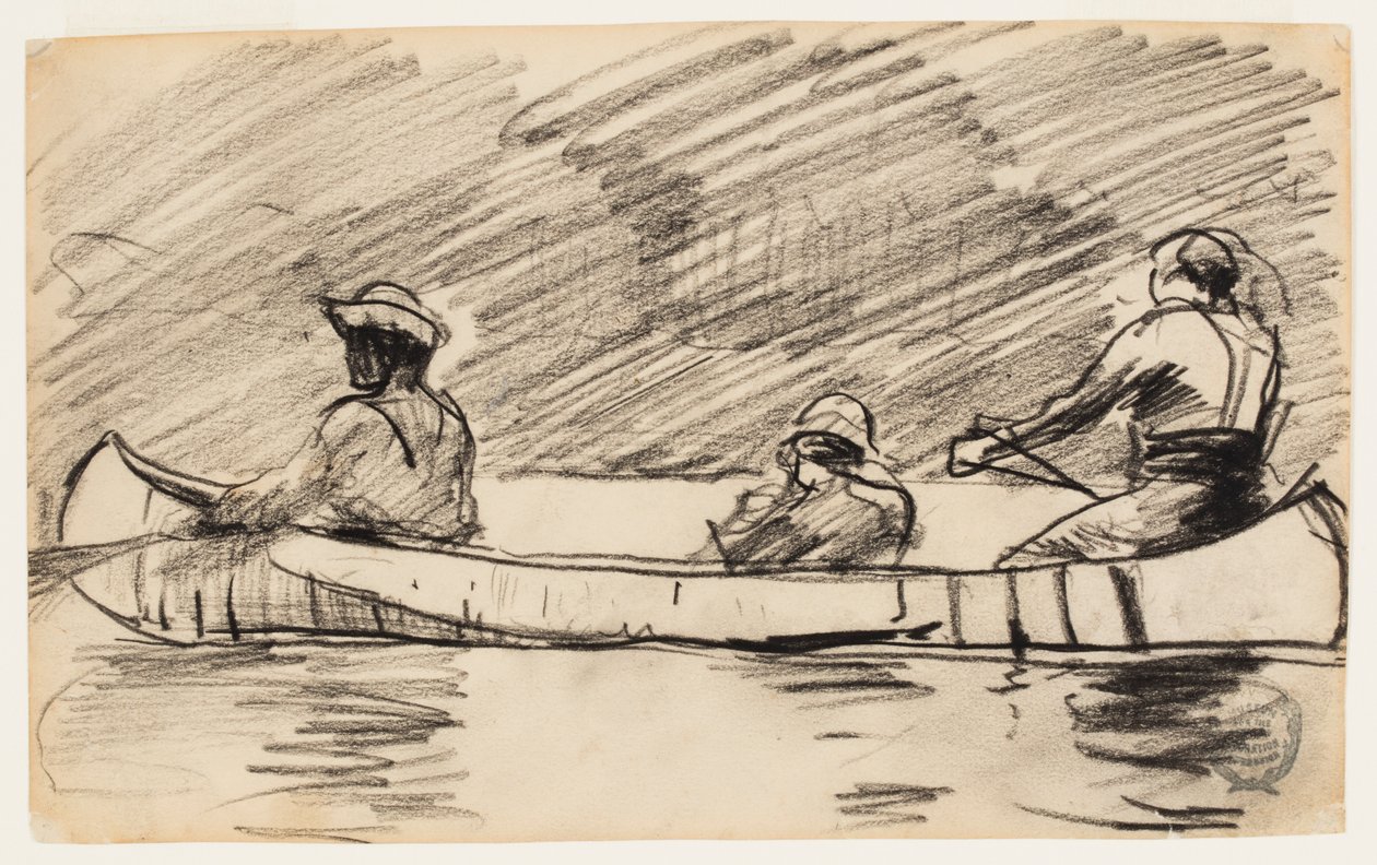 Üç Adamlı Kano by Winslow Homer