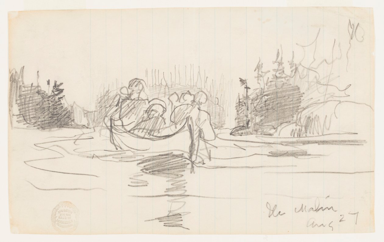 Üç Adamlı Kano, Ile Maligne, Quebec by Winslow Homer