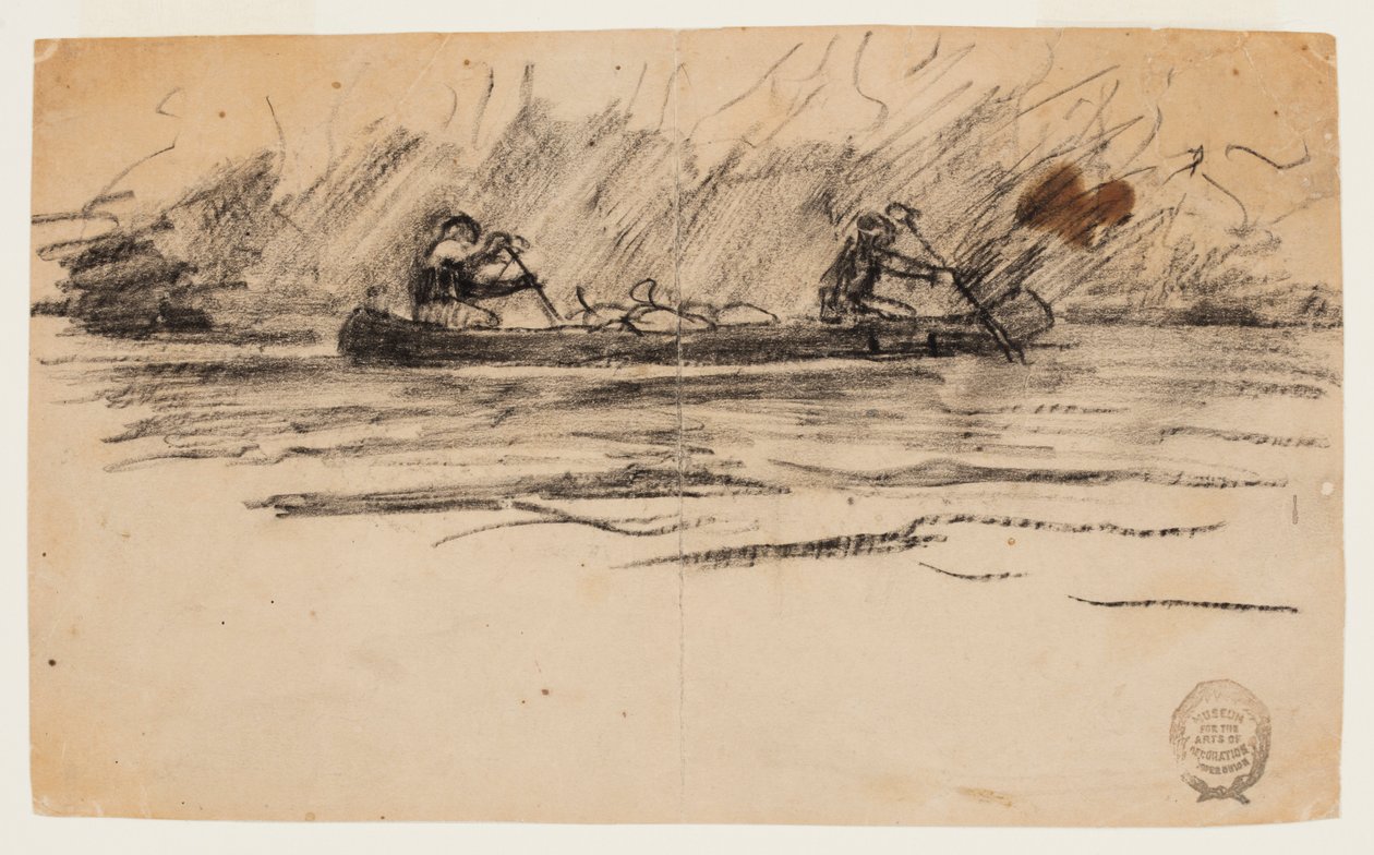 İki Adamla Kano by Winslow Homer