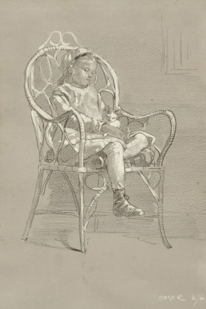 Hasır Sandalyede Oturan Çocuk, 1874 by Winslow Homer