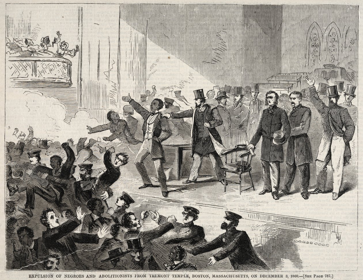 Siyahların ve Abolisyonistlerin Tremont Temple'dan kovulması, Boston, Massachusetts..., 1860. by Winslow Homer