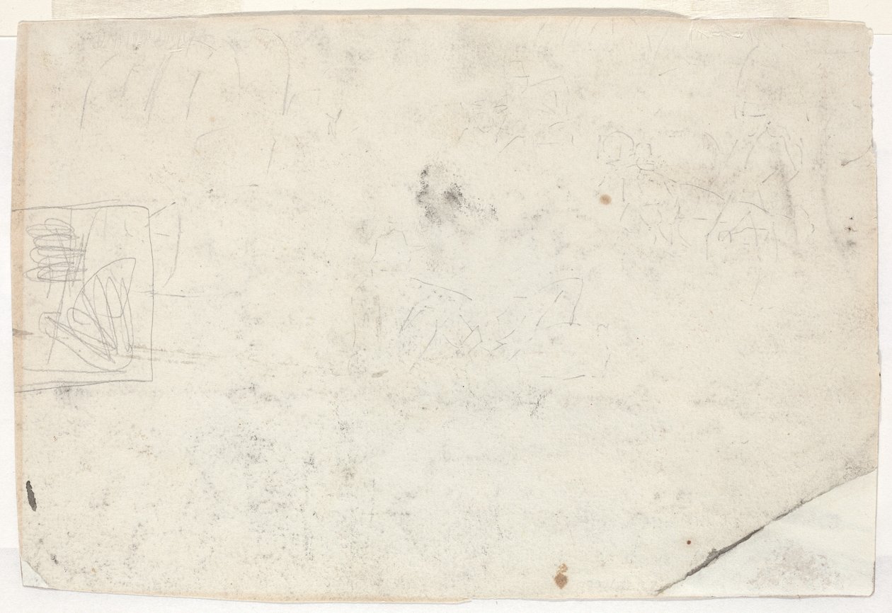 Horseback ve Diğer Çalışmalar Üzerine Şekil [verso], 1861. by Winslow Homer