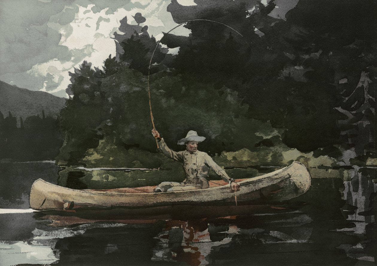 Kuzey Ormanlarında Balık Tutma, L. Prang & Co. tarafından yayınlandı, 1896 by Winslow Homer
