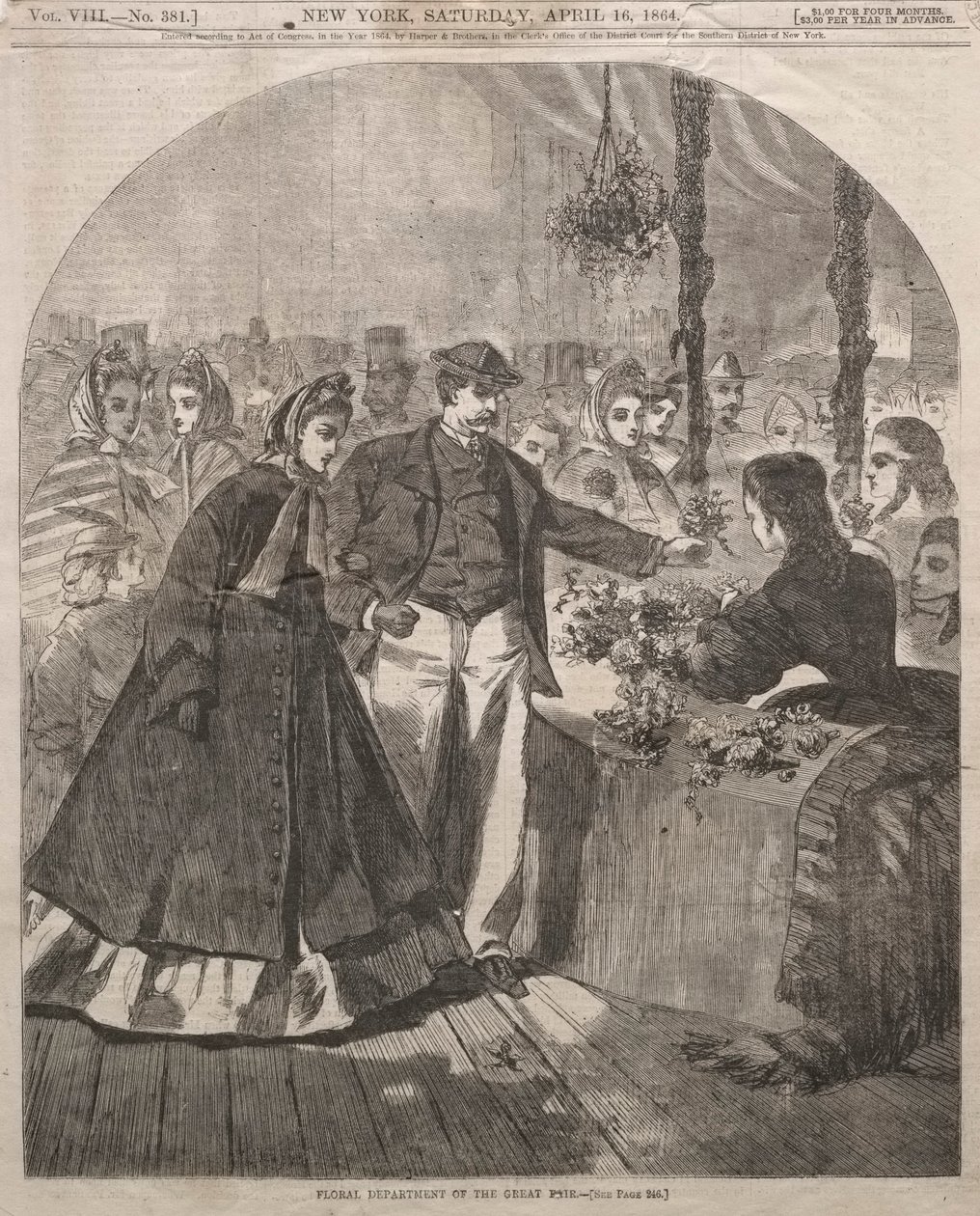 Büyük Fuarın Çiçek Bölümü, 1864. by Winslow Homer