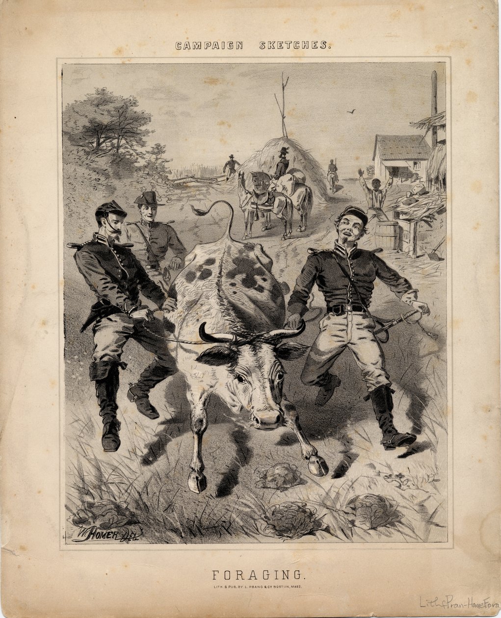 Yiyecek arama, 'Kampanya Eskizlerinden' illüstrasyon by Winslow Homer