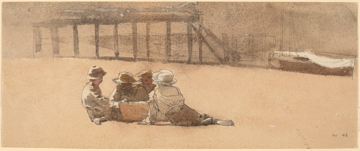 Sahilde Dört Erkek by Winslow Homer