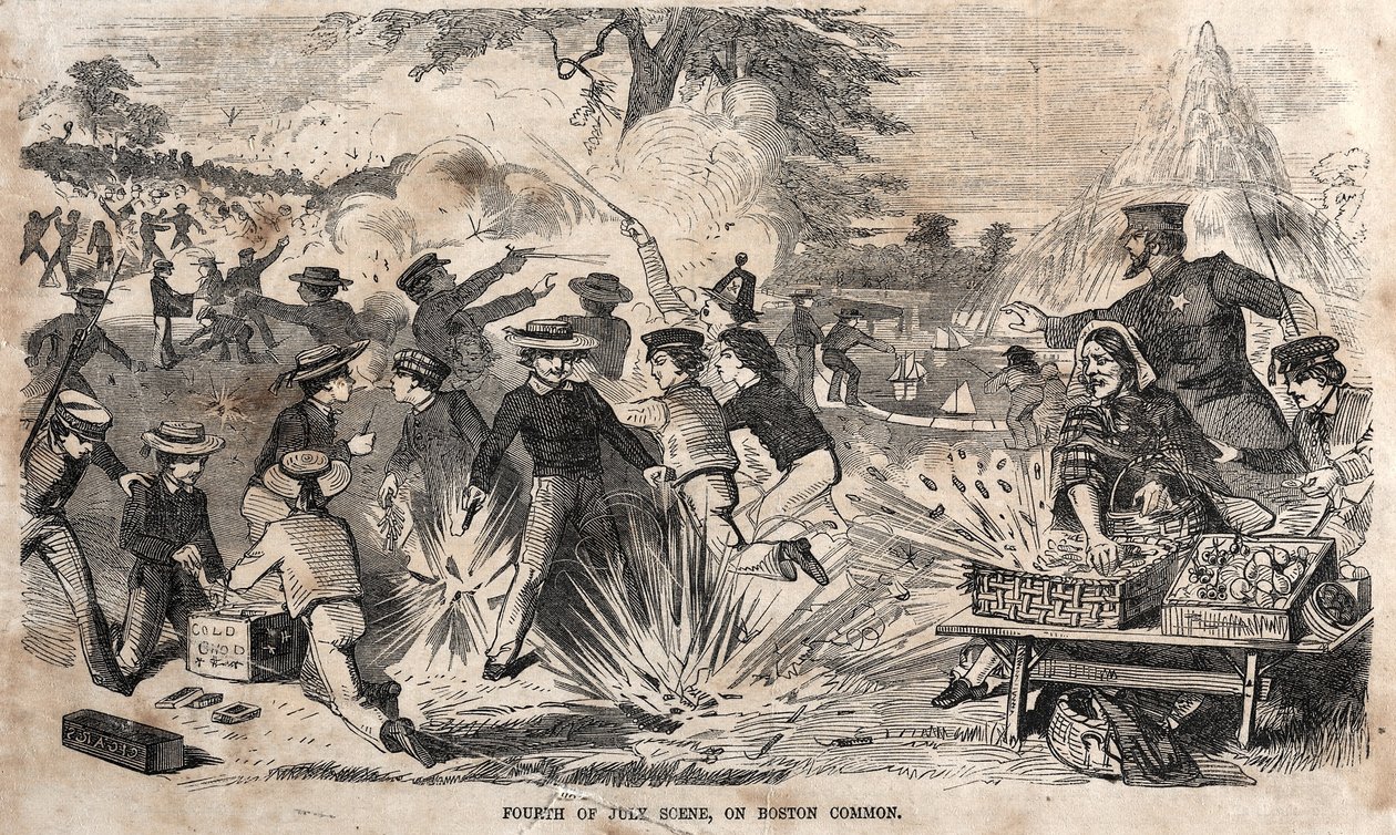 4 Temmuz Sahnesi, Boston Common, 1859. by Winslow Homer