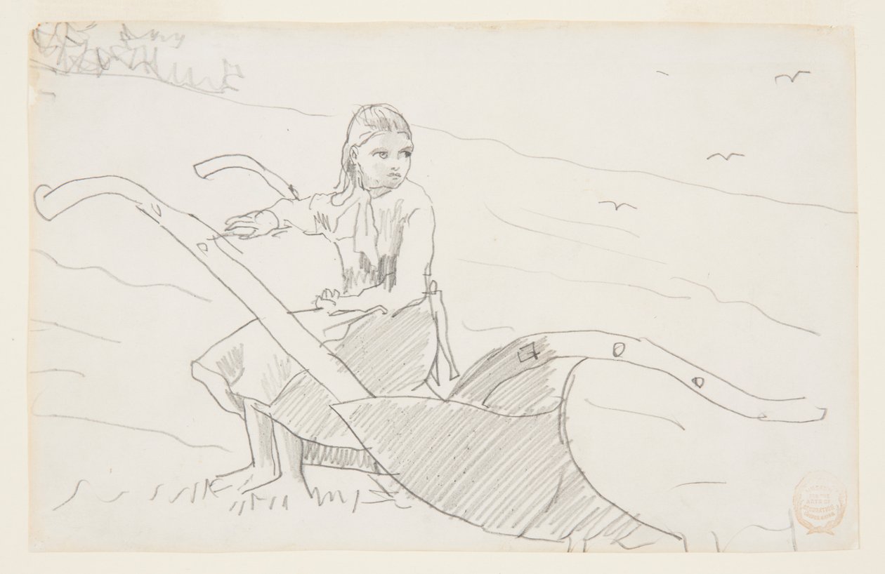 Pullukta Oturan Kız by Winslow Homer