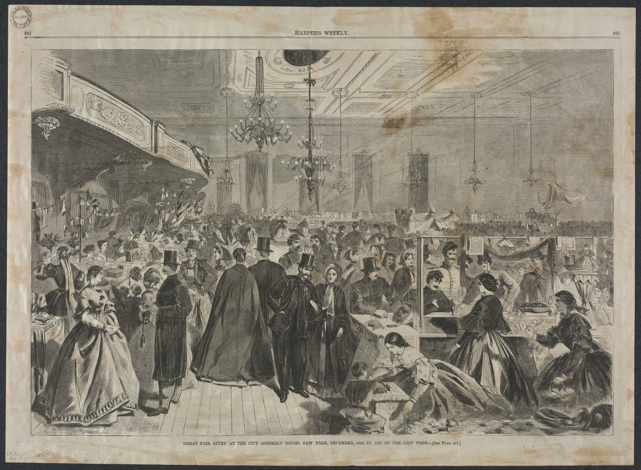 Şehir Meclis Salonlarında Verilen Büyük Fuar, New York, Aralık, 1861..., 1861. by Winslow Homer