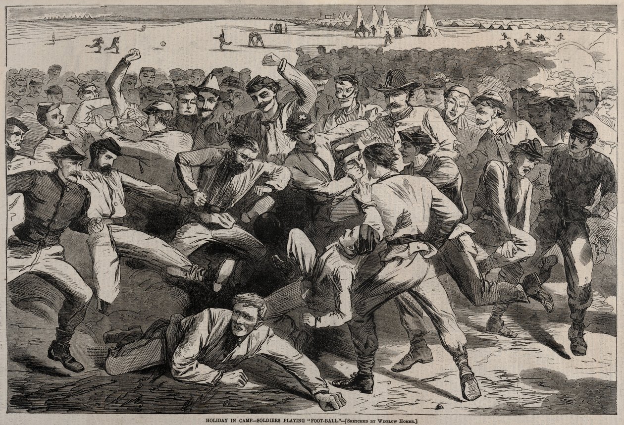 Kampta Tatil - Futbol Oynayan Askerler, 1865. by Winslow Homer