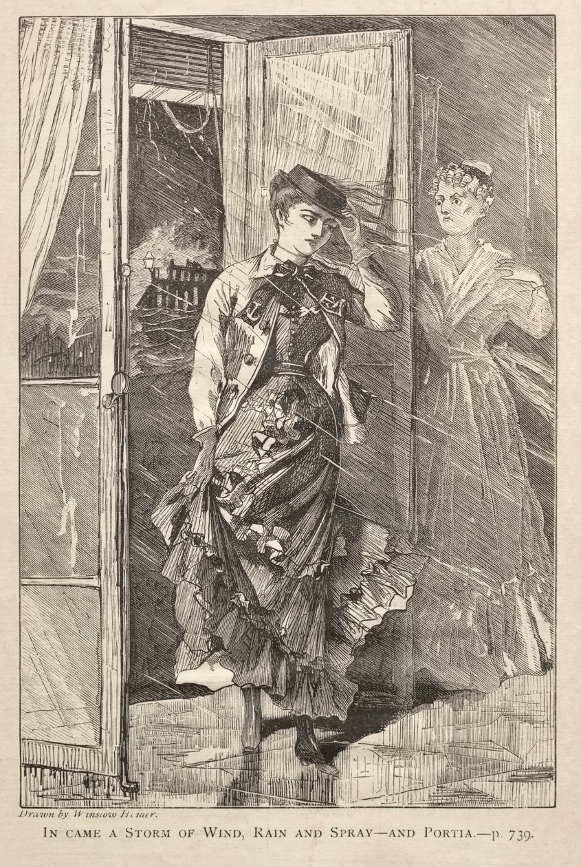 Bir Rüzgar, Yağmur ve Sprey Fırtınası Geldi - ve Portia, 1869. by Winslow Homer