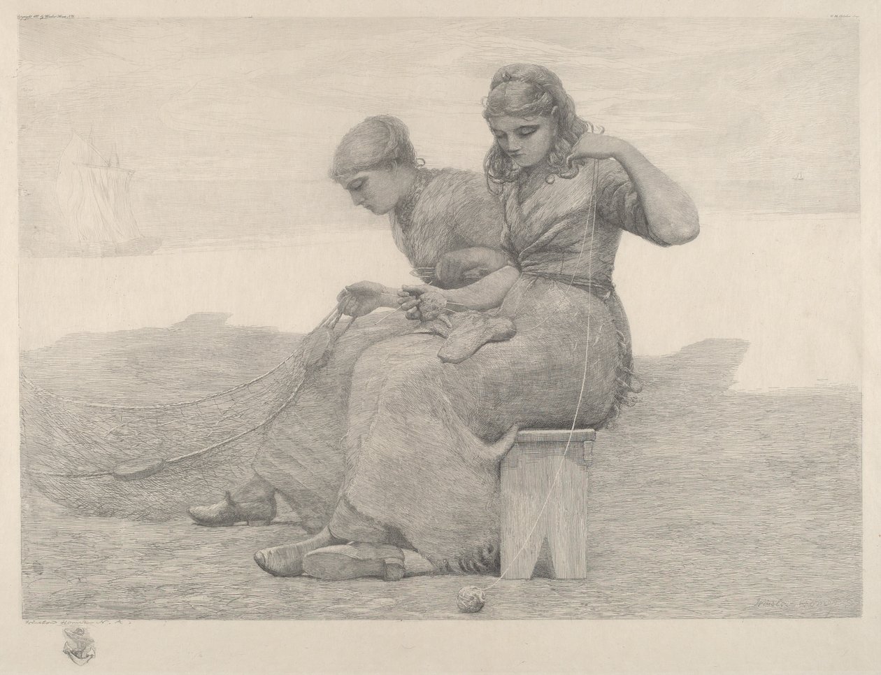 Ağları Onarmak, 1888. by Winslow Homer