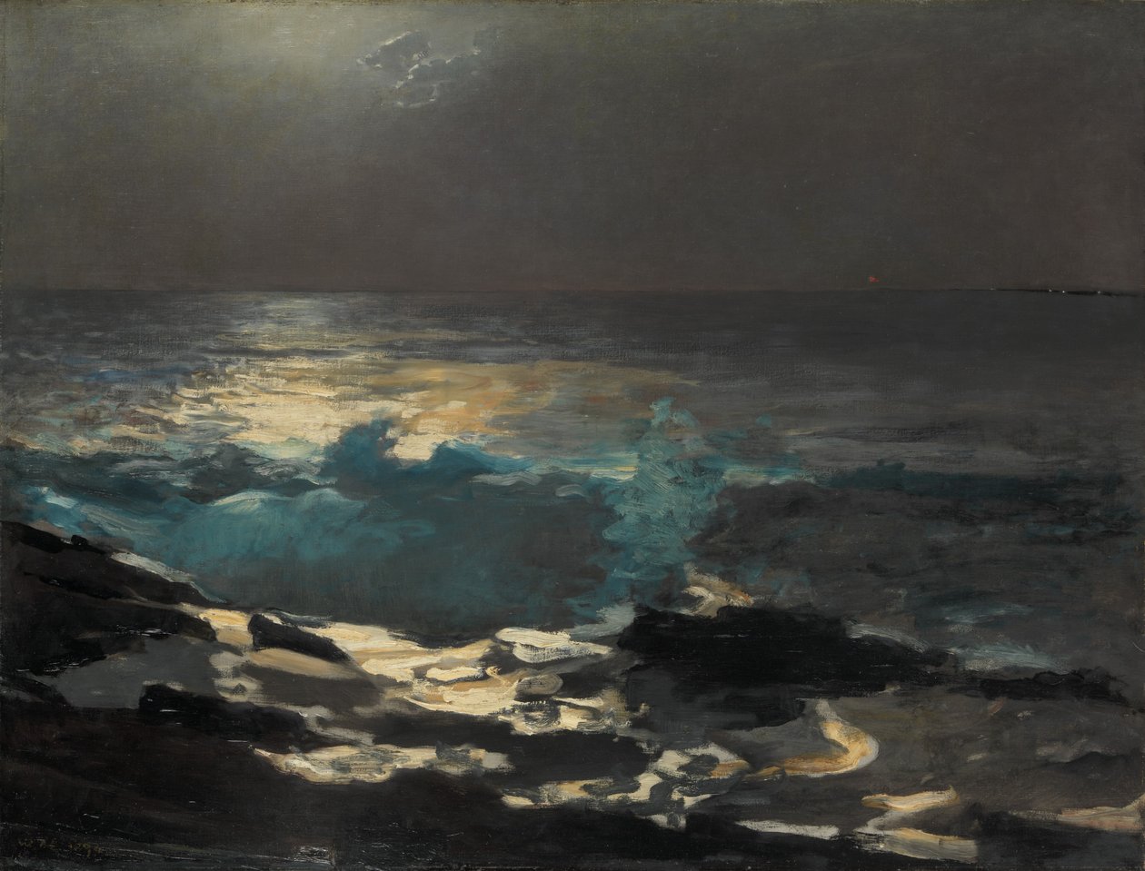 Ay Işığı, Wood Island Işığı, 1894. by Winslow Homer