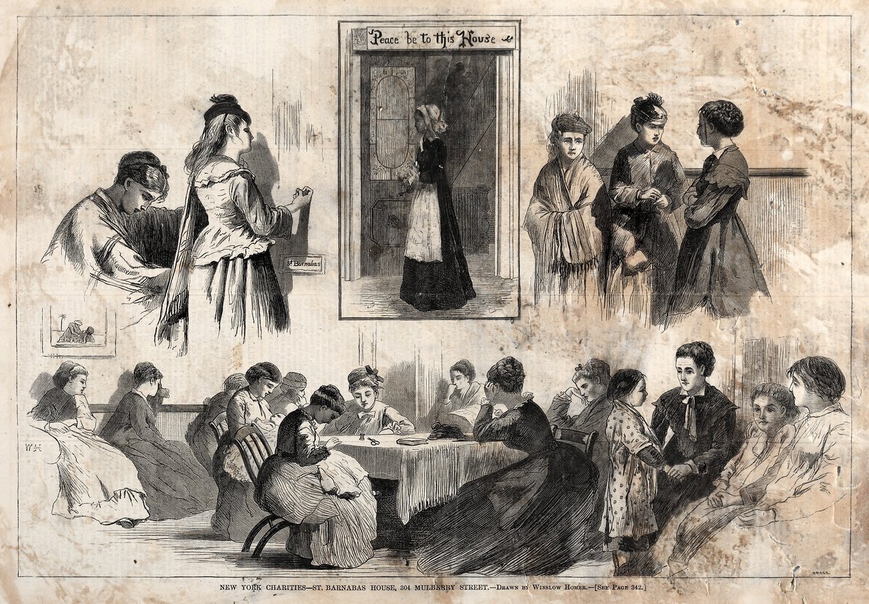 New York Hayır Kurumları - St. Barnabas Evi, 304 Mulberry Caddesi, 1874. by Winslow Homer