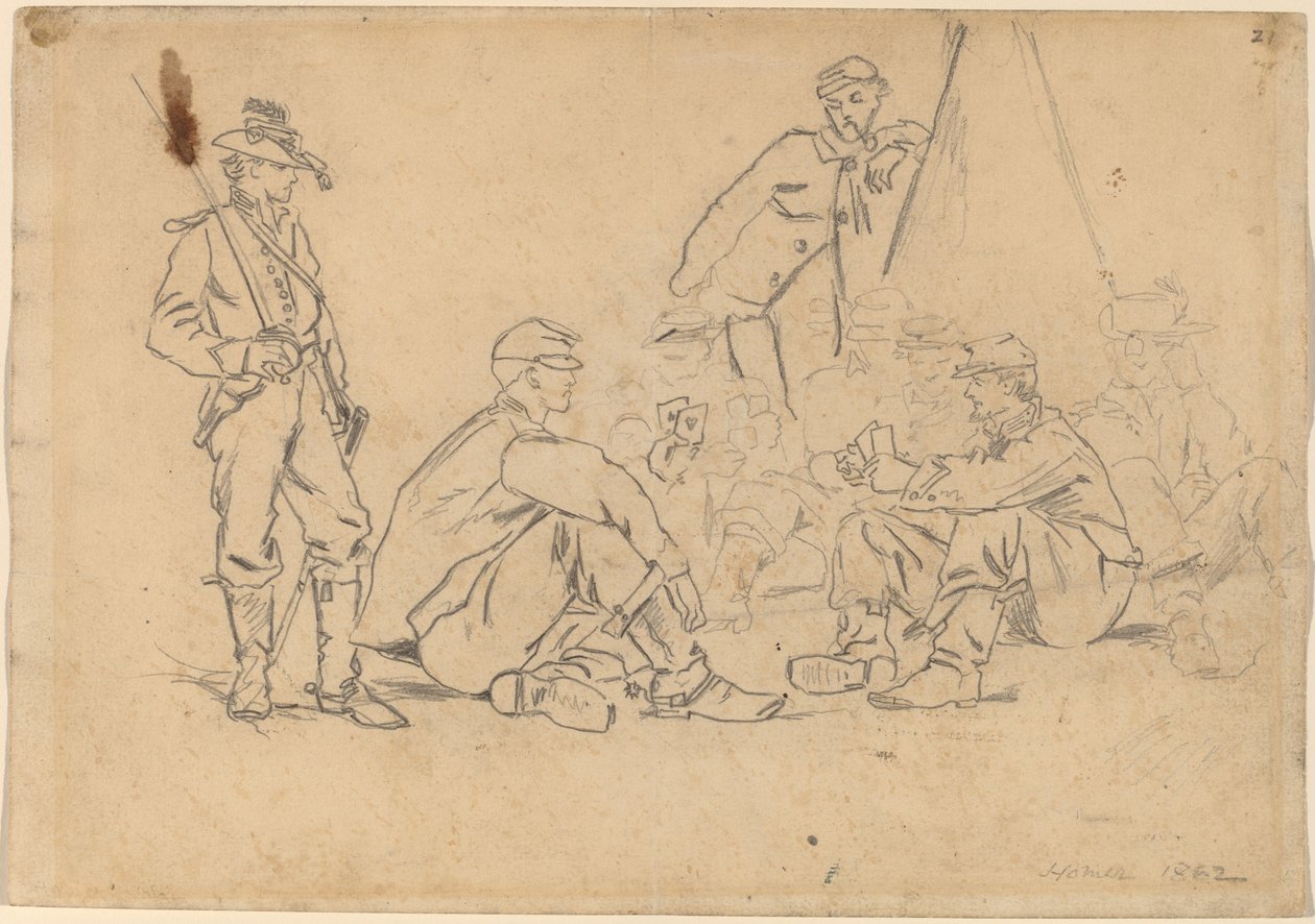 Oyun Kağıtları, 1862. by Winslow Homer