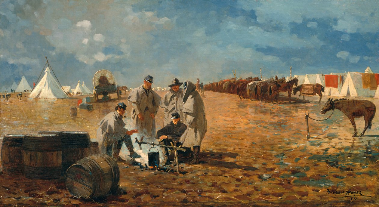 Rainy Day in Camp, 1871  by Winslow Homer