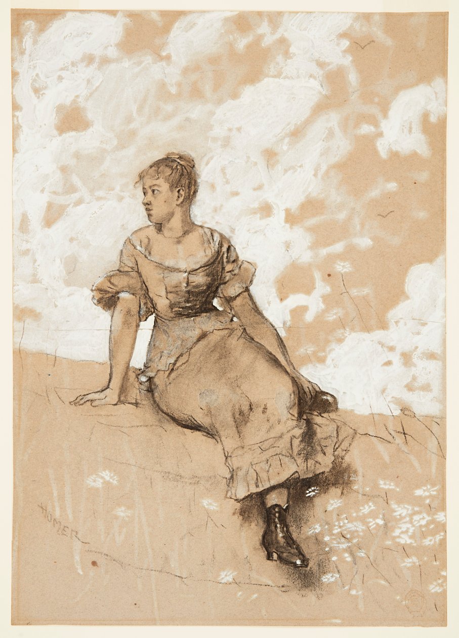 oturan kız by Winslow Homer