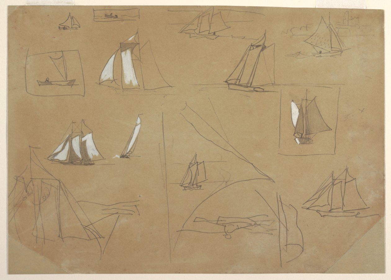 Yelkenli Tekne Eskizleri by Winslow Homer