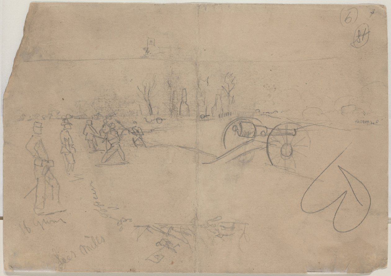Askerler ve Top [verso] by Winslow Homer