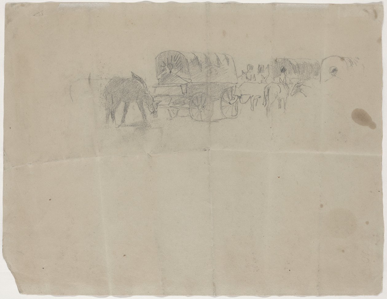 Tedarik Treni ve Katır [verso] by Winslow Homer