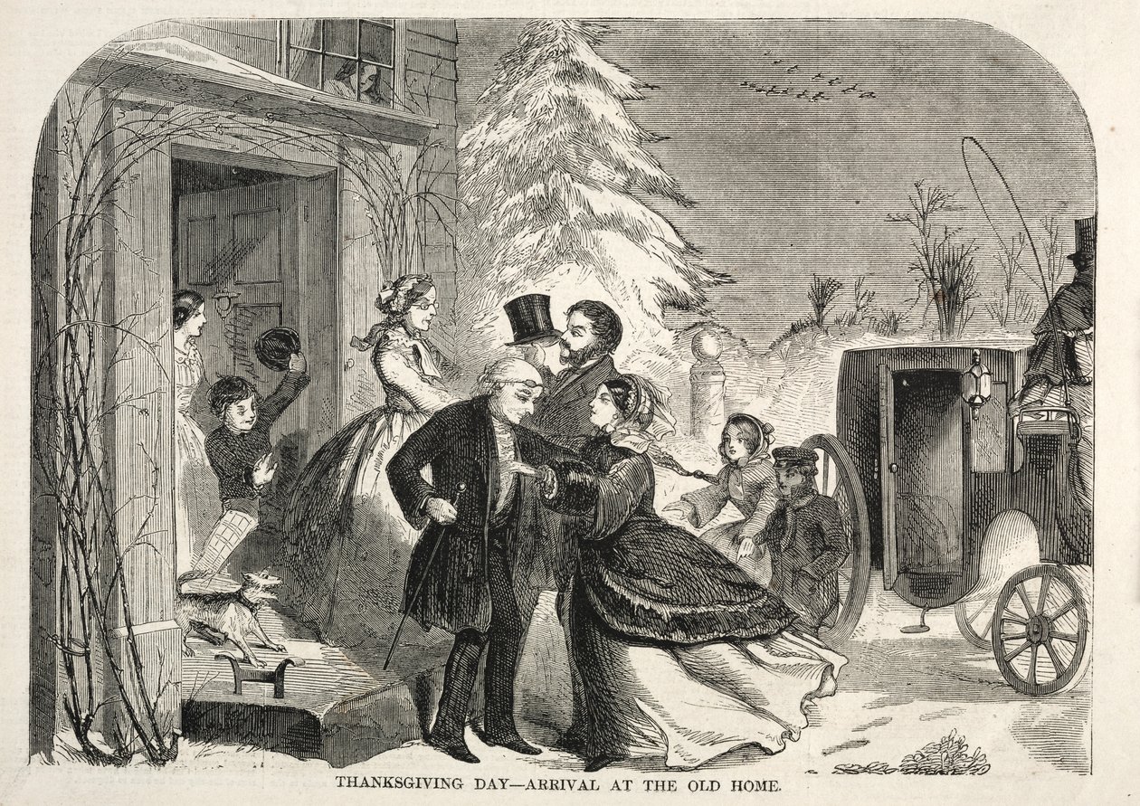 Şükran Günü - Eski Eve Varış, 1858. by Winslow Homer