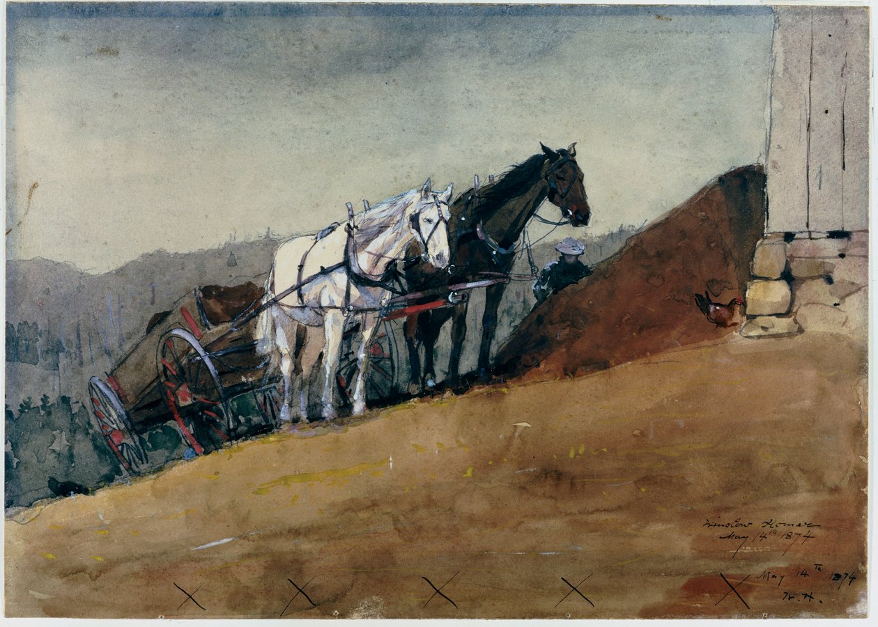 Hilltop Barn - Houghton Çiftliği, 1874 by Winslow Homer